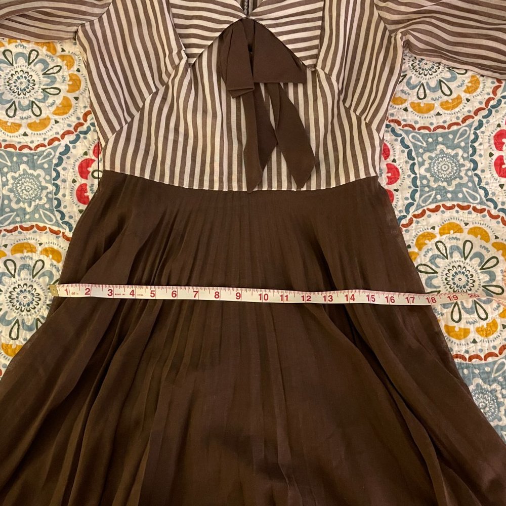 Vintage Striped Bow Collar Dress - Picture 6 of 8